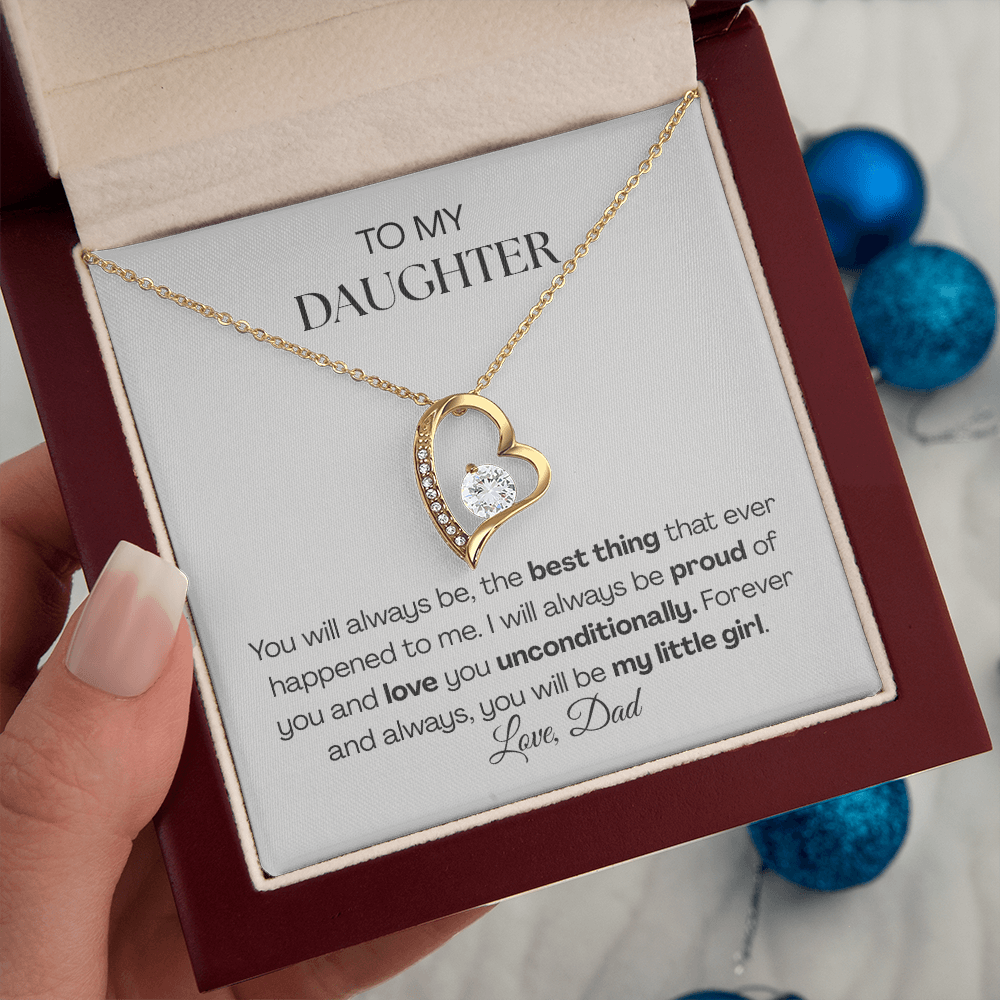 Forever Love Necklace from Dad | To My Daughter You'll Always Be My Little Girl Necklace