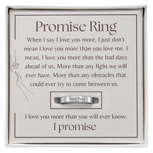 Engraved Women's Ring | I Love You More Than You Will Ever Know | Couples Gift | Anniversary Gift for Girlfriend