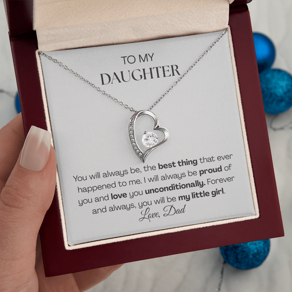 Forever Love Necklace from Dad | To My Daughter You'll Always Be My Little Girl Necklace