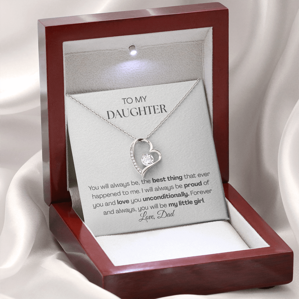 Forever Love Necklace from Dad | To My Daughter You'll Always Be My Little Girl Necklace