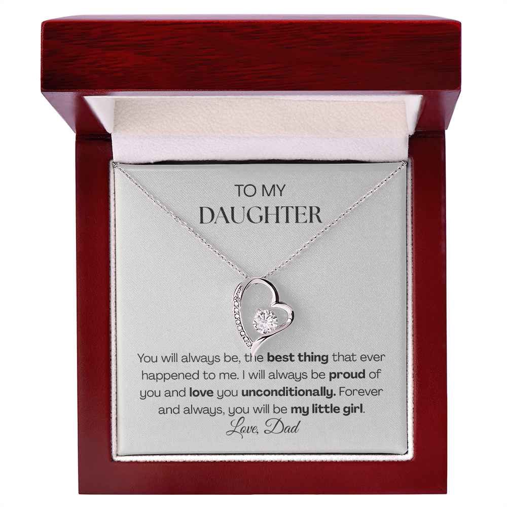 Forever Love Necklace from Dad | To My Daughter You'll Always Be My Little Girl Necklace