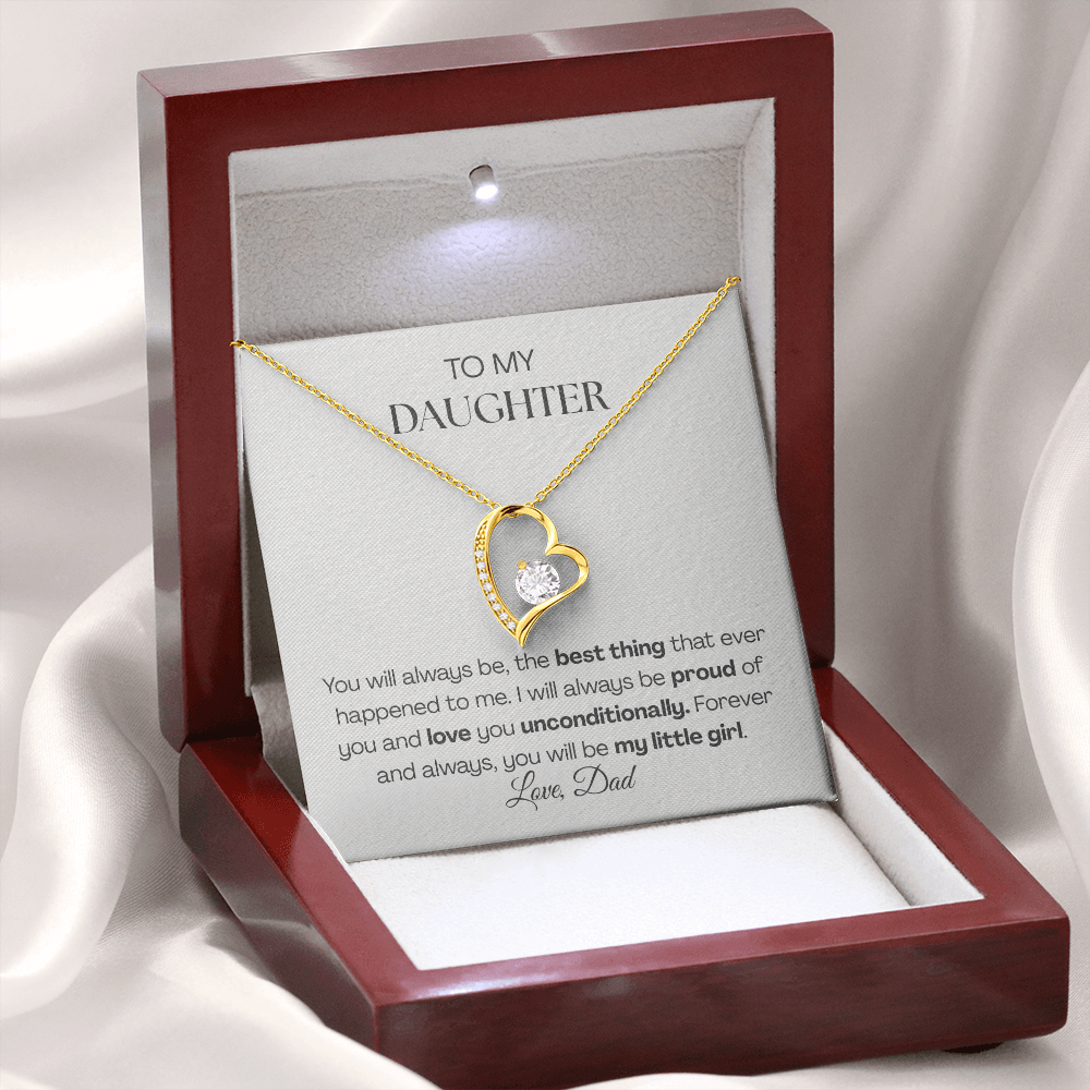 Forever Love Necklace from Dad | To My Daughter You'll Always Be My Little Girl Necklace