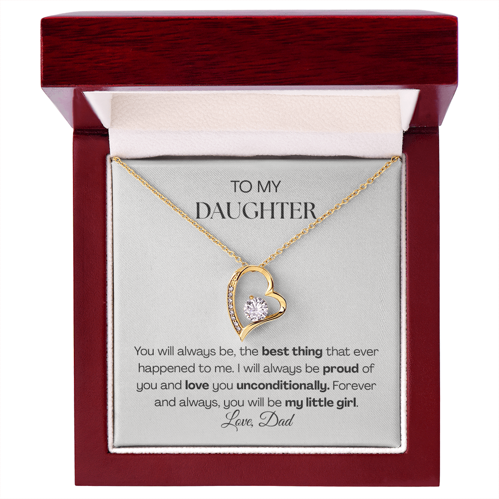 Forever Love Necklace from Dad | To My Daughter You'll Always Be My Little Girl Necklace