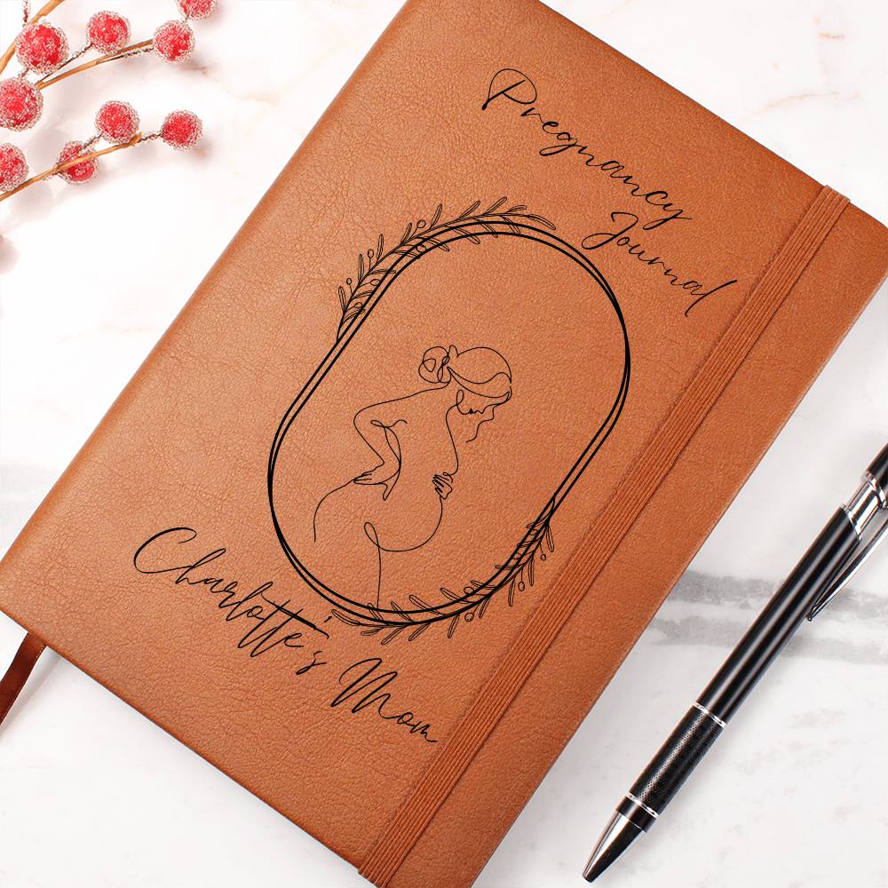 Leather Pregnancy Journal – Keepsake Memory Book for Mom-to-Be | Maternity Diary, Baby Bump Tracker, Gift for Expecting Moms