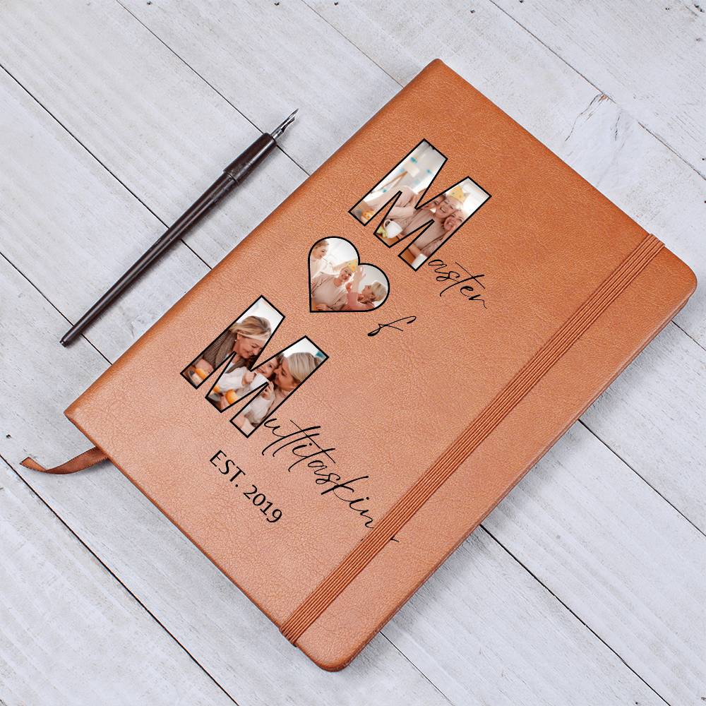 Custom Photo Journal for Mom – Master of Multitasking Gift | Personalized Leather Notebook, Mother's Day Gift, Est. Year Memory Book