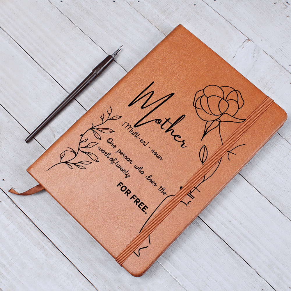 Personalized Vegan Leather Journal for Mom – Mother Definition Notebook Gift – Custom Printed A5 Notebook – Mother's Day Gift – 200 Lined Pages