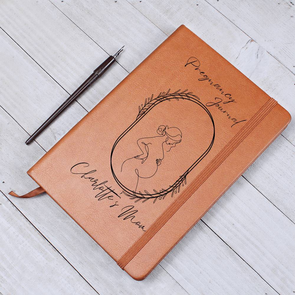 Leather Pregnancy Journal – Keepsake Memory Book for Mom-to-Be | Maternity Diary, Baby Bump Tracker, Gift for Expecting Moms