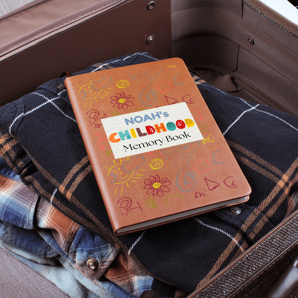 Personalized Childhood Memory Book | Custom Kids Leather Journal