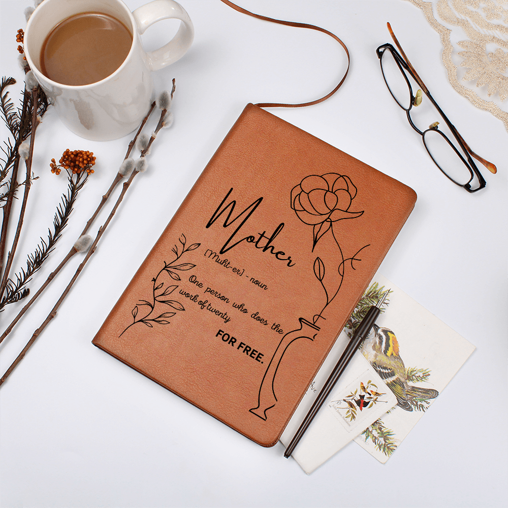 Personalized Vegan Leather Journal for Mom – Mother Definition Notebook Gift – Custom Printed A5 Notebook – Mother's Day Gift – 200 Lined Pages