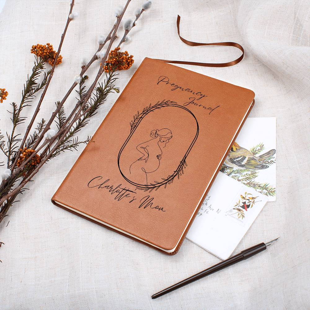 Leather Pregnancy Journal – Keepsake Memory Book for Mom-to-Be | Maternity Diary, Baby Bump Tracker, Gift for Expecting Moms