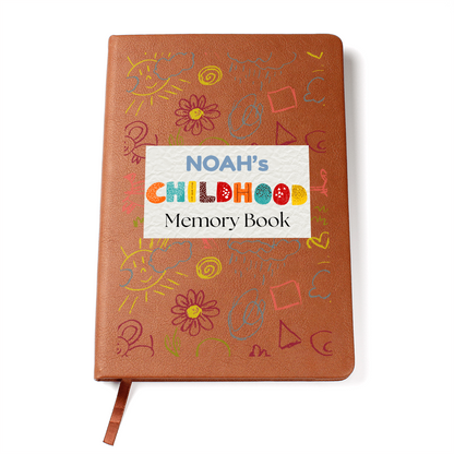 Personalized Childhood Memory Book | Custom Kids Leather Journal