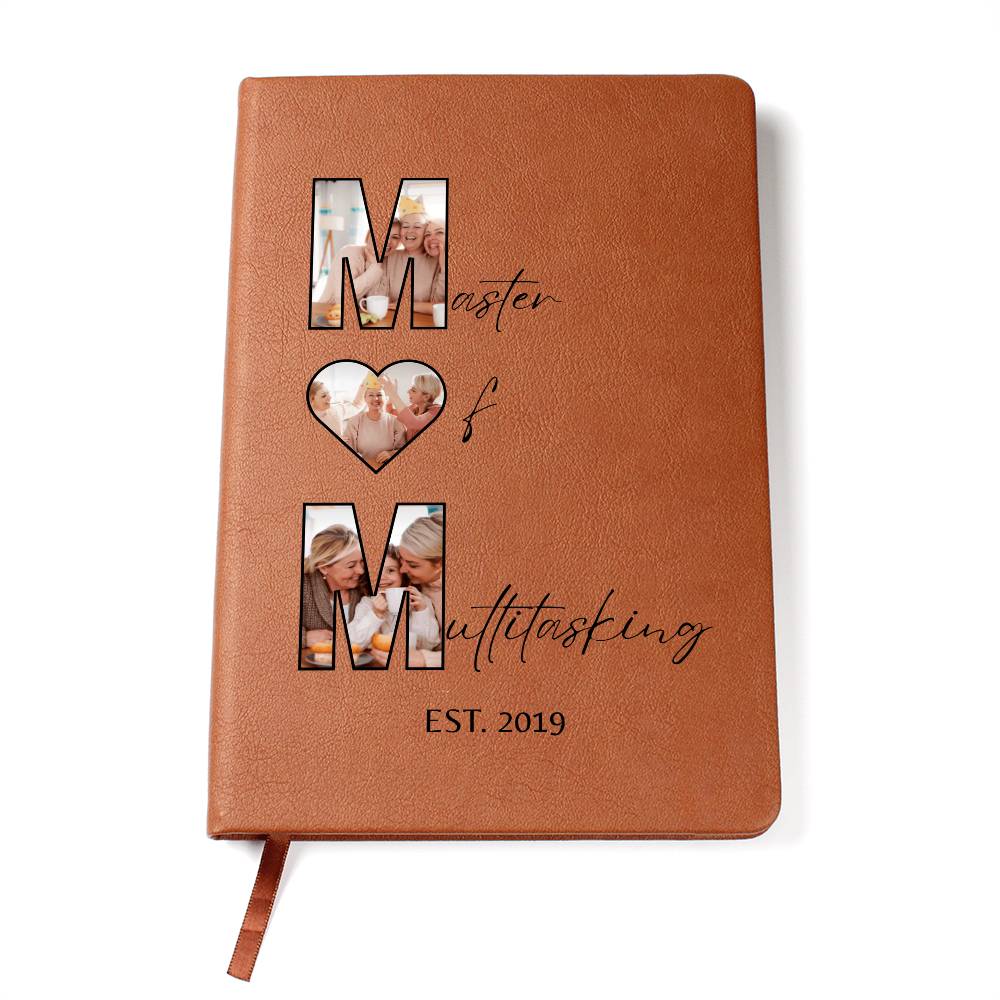 Custom Photo Journal for Mom – Master of Multitasking Gift | Personalized Leather Notebook, Mother's Day Gift, Est. Year Memory Book