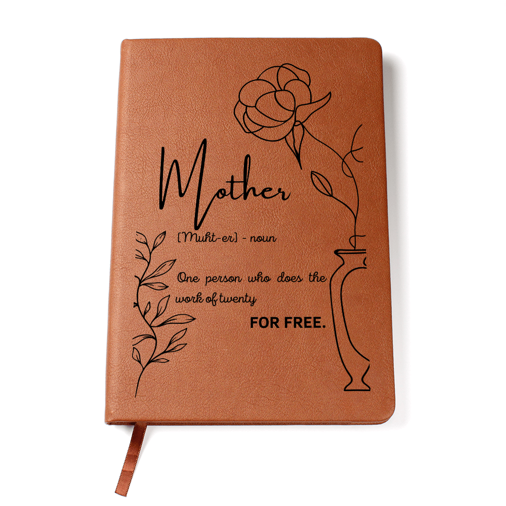 Personalized Vegan Leather Journal for Mom – Mother Definition Notebook Gift – Custom Printed A5 Notebook – Mother's Day Gift – 200 Lined Pages