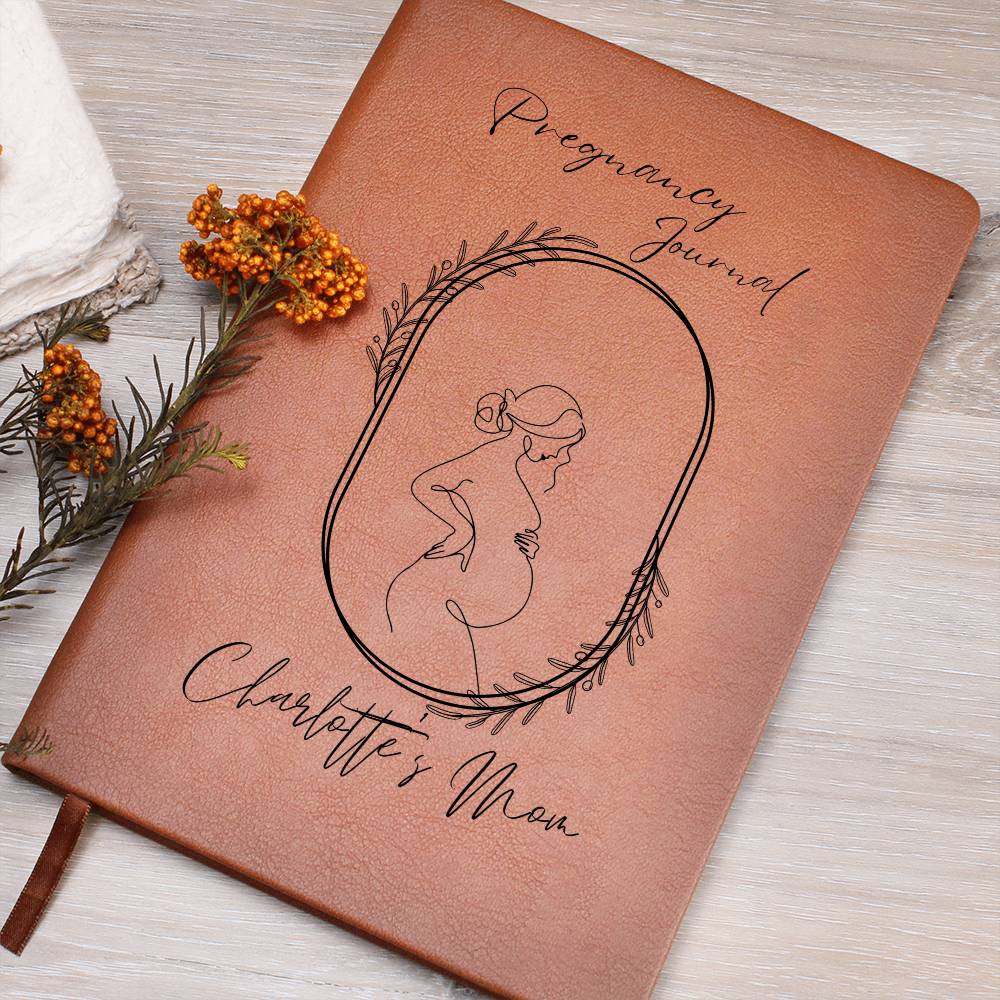 Leather Pregnancy Journal – Keepsake Memory Book for Mom-to-Be | Maternity Diary, Baby Bump Tracker, Gift for Expecting Moms
