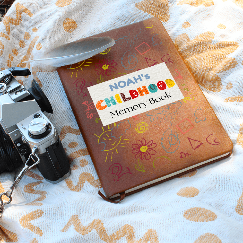 Personalized Childhood Memory Book | Custom Kids Leather Journal