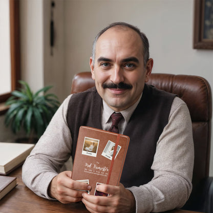 Personalized 3rd Trimester Pregnancy Journal | Custom Photo Vegan Leather Memory Book