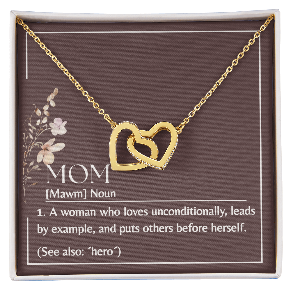 Interlocking Hearts Necklace | Mom Definition Noun See Also Hero | Gift from Daughter Son
