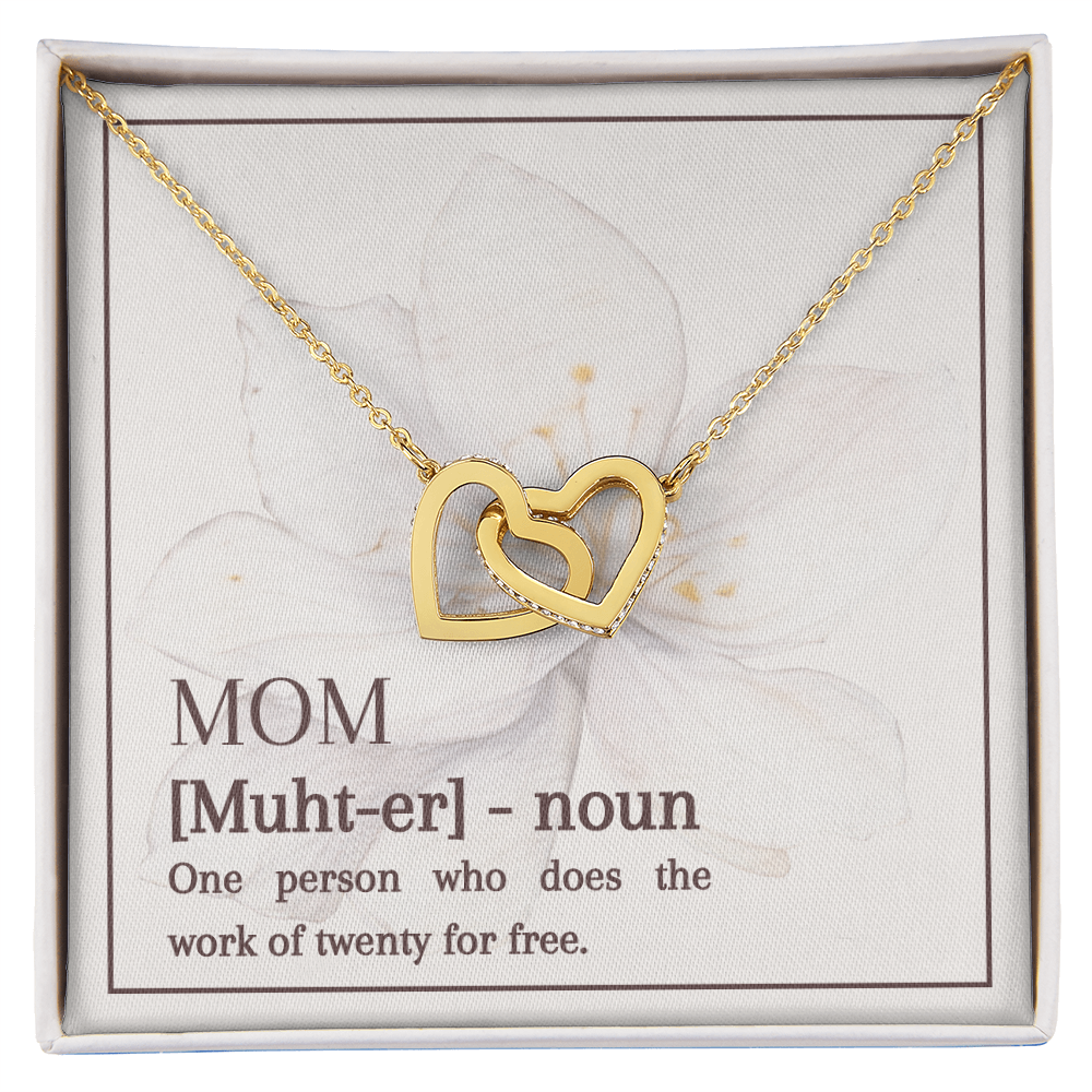 Interlocking Hearts Necklace | Mom Does the Work of Twenty | Mother's Day Jewelry | Gift from Daughter Son