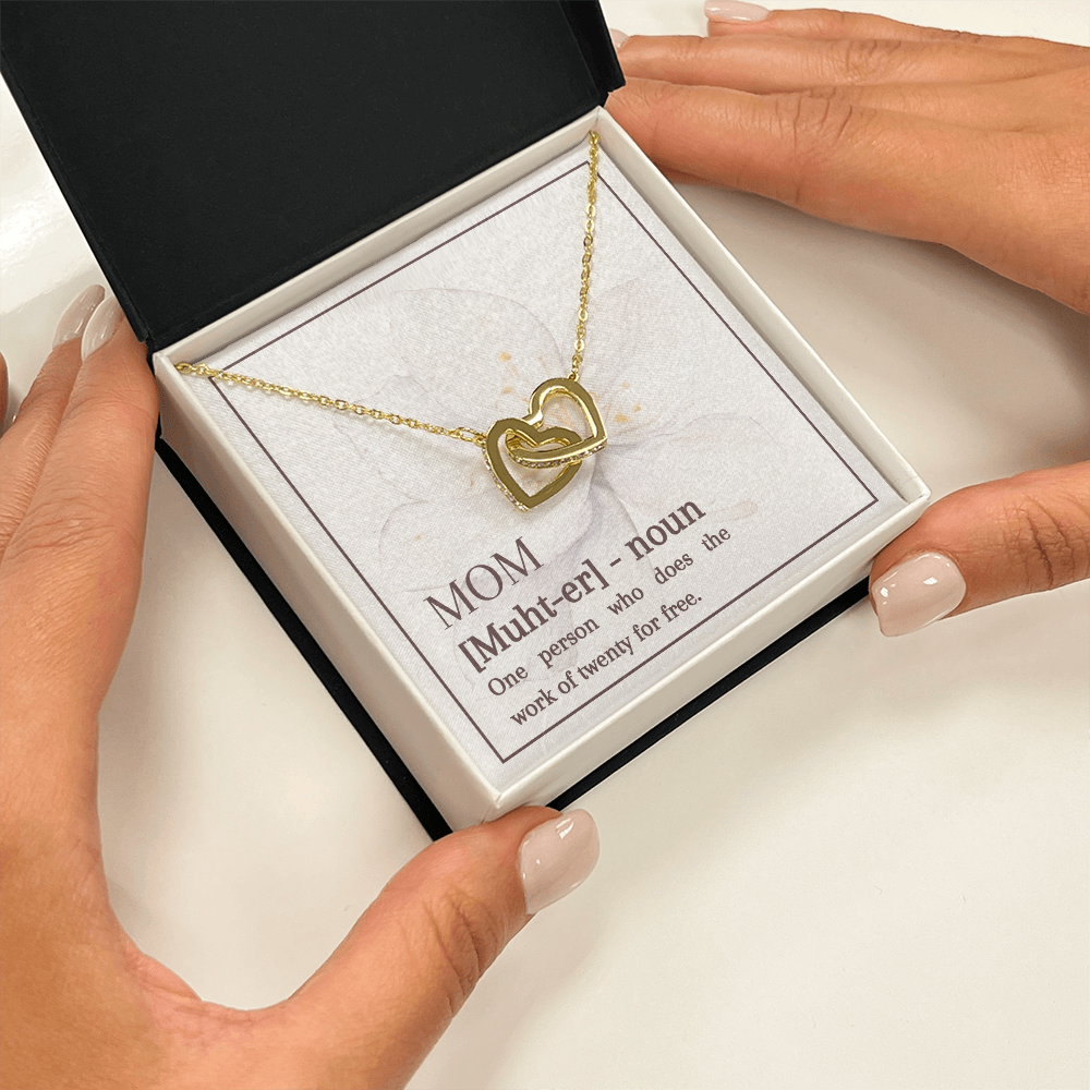 Interlocking Hearts Necklace | Mom Does the Work of Twenty | Mother's Day Jewelry | Gift from Daughter Son