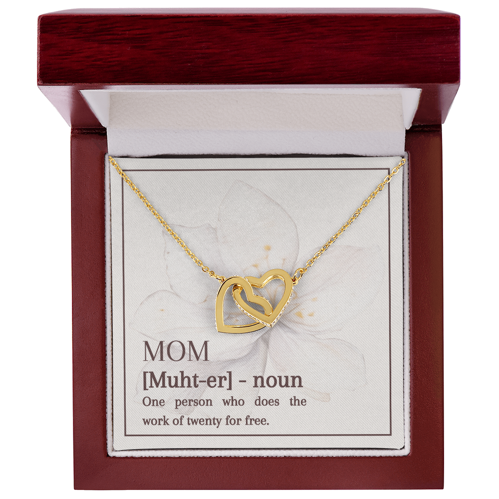 Interlocking Hearts Necklace | Mom Does the Work of Twenty | Mother's Day Jewelry | Gift from Daughter Son