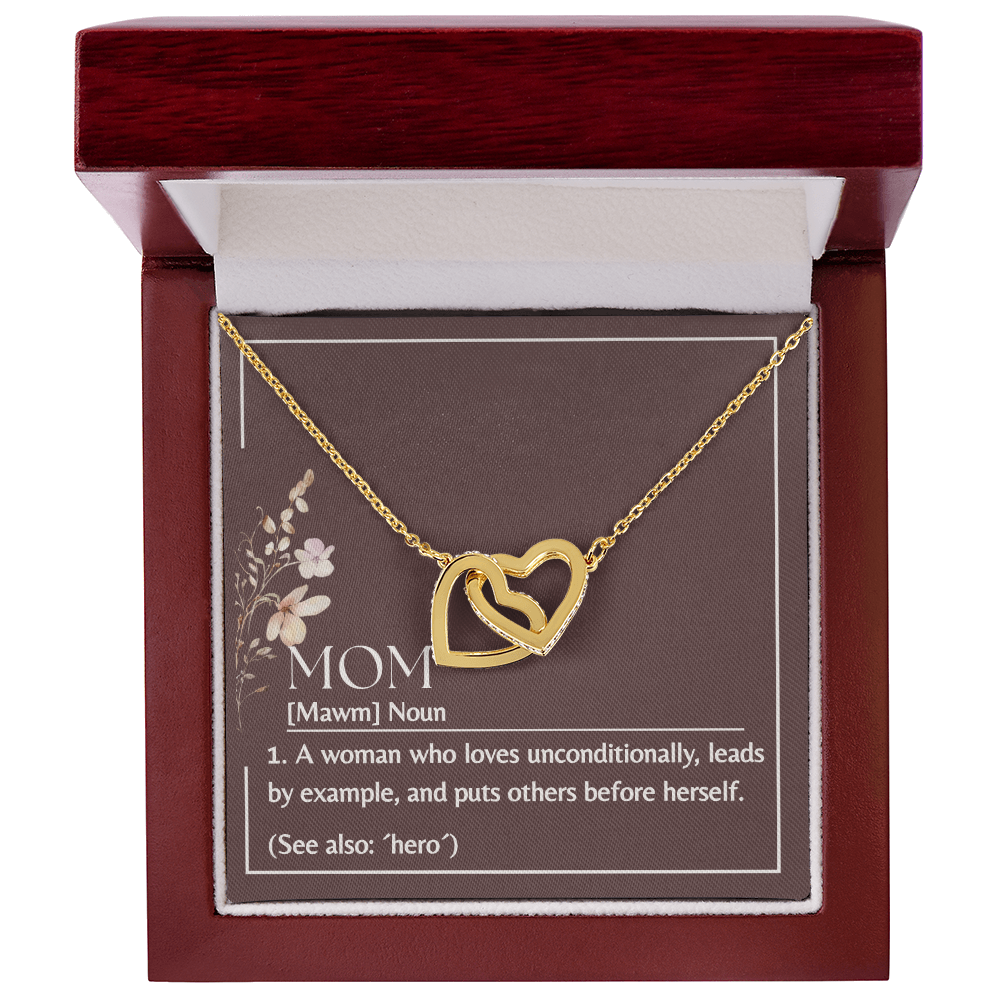 Interlocking Hearts Necklace | Mom Definition Noun See Also Hero | Gift from Daughter Son