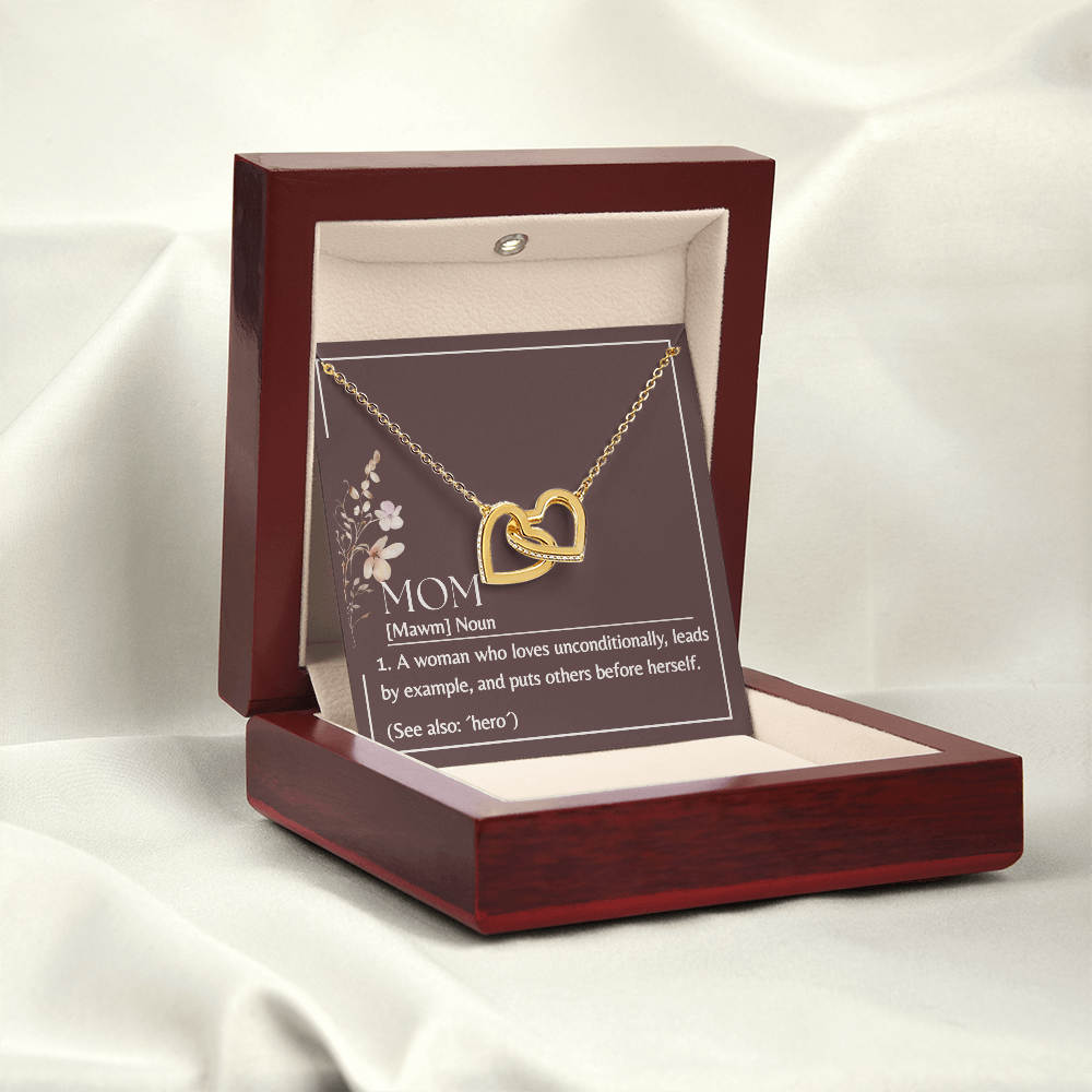 Interlocking Hearts Necklace | Mom Definition Noun See Also Hero | Gift from Daughter Son