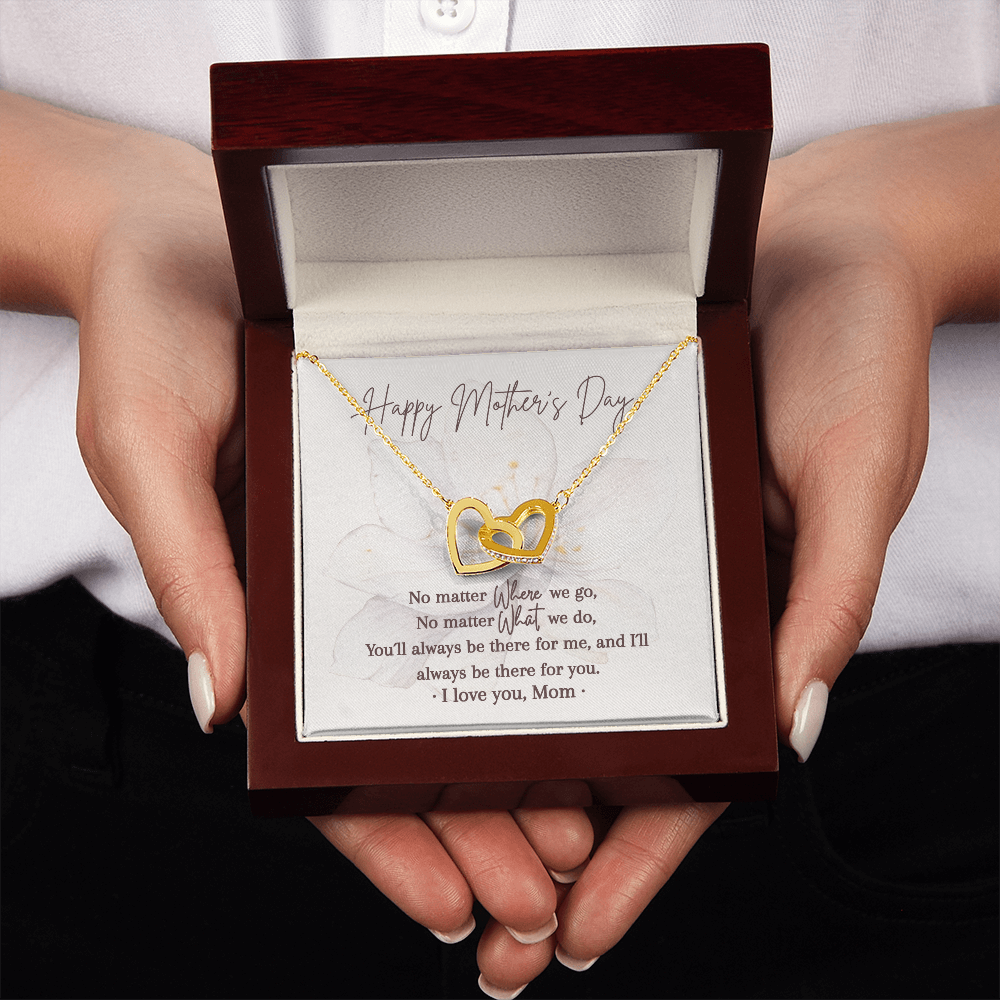 Interlocking Hearts Necklace | Always Be There for You | Mother's Day Gift | I Love You Mom Gift from Daughter Son