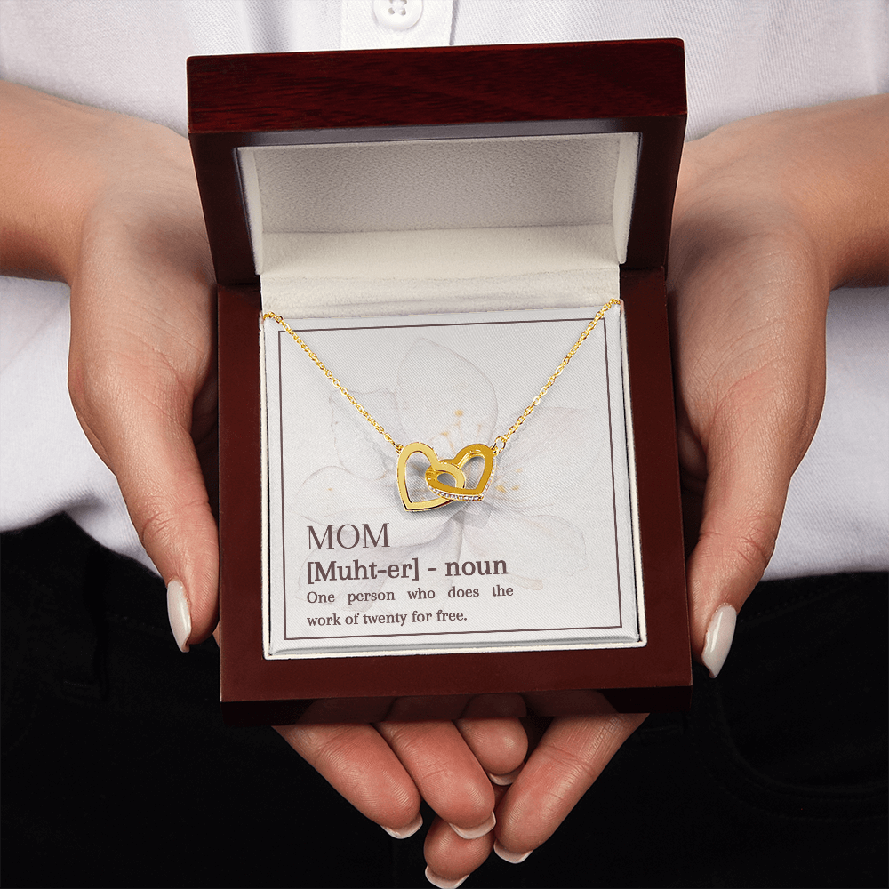Interlocking Hearts Necklace | Mom Does the Work of Twenty | Mother's Day Jewelry | Gift from Daughter Son