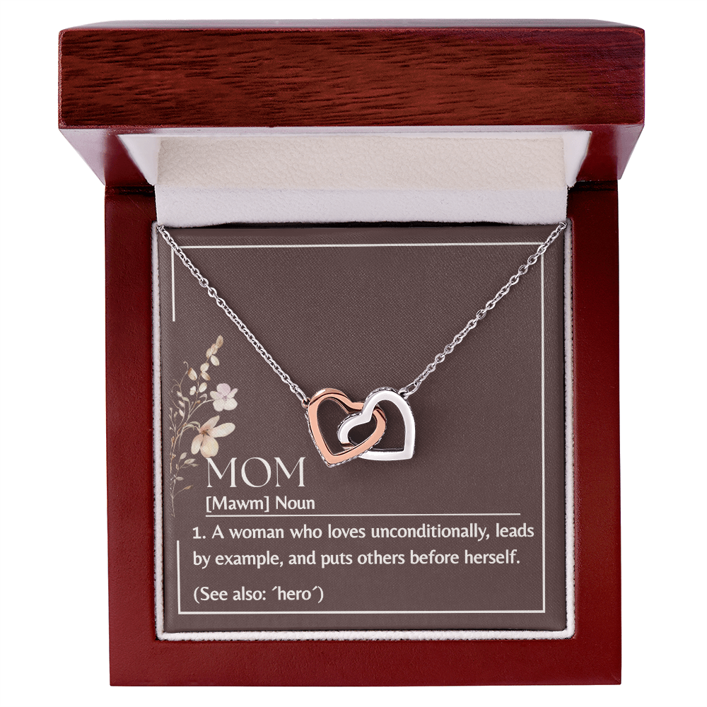 Interlocking Hearts Necklace | Mom Definition Noun See Also Hero | Gift from Daughter Son