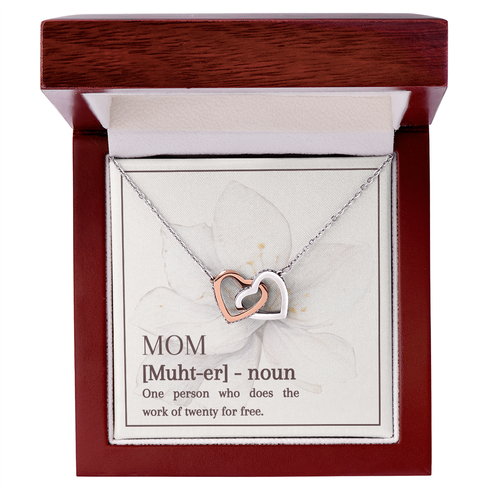 Interlocking Hearts Necklace | Mom Does the Work of Twenty | Mother's Day Jewelry | Gift from Daughter Son