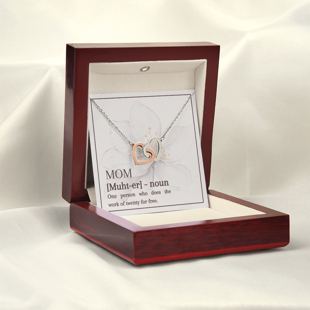 Interlocking Hearts Necklace | Mom Does the Work of Twenty | Mother's Day Jewelry | Gift from Daughter Son