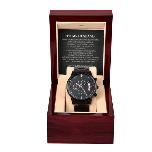 Black Chronograph Watch for Him – Timeless Strength | Today and Always