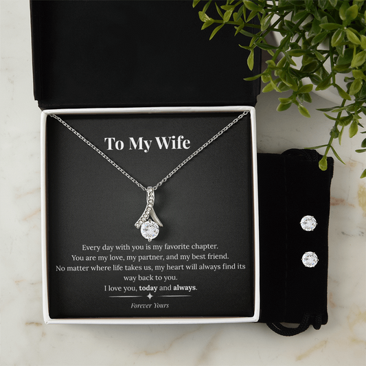 Alluring Beauty Necklace & Earring Set – To My Wife | Today and Always