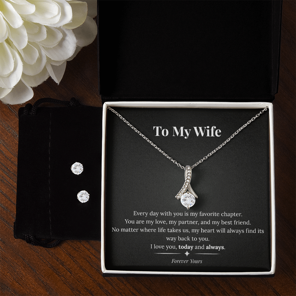 Alluring Beauty Necklace & Earring Set – To My Wife | Today and Always