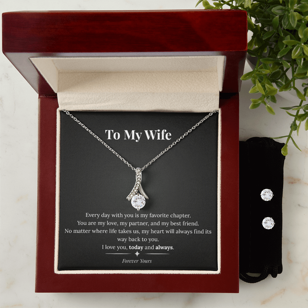 Alluring Beauty Necklace & Earring Set – To My Wife | Today and Always