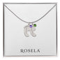 Engraved Baby Feet Necklace with Birthstone