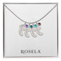 Engraved Baby Feet Necklace with Birthstone