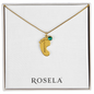 Engraved Baby Feet Necklace with Birthstone