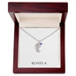 Engraved Baby Feet Necklace with Birthstone