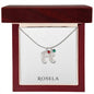 Engraved Baby Feet Necklace with Birthstone