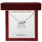 Engraved Baby Feet Necklace with Birthstone