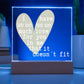 Romantic LED Acrylic Lamp – “So Much Love It Doesn’t Fit” Quote – Personalized Heart Light Gift for Anniversary, Partner, or Valentine