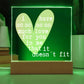 Romantic LED Acrylic Lamp – “So Much Love It Doesn’t Fit” Quote – Personalized Heart Light Gift for Anniversary, Partner, or Valentine