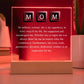 Personalized MOM LED Acrylic Lamp – Superhero Tribute Gift for Mother – Meaningful Light with Inspirational Message for Mom