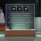 Personalized MOM LED Acrylic Lamp – Superhero Tribute Gift for Mother – Meaningful Light with Inspirational Message for Mom