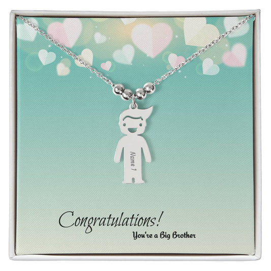 Engraved Kid Charm Necklace
