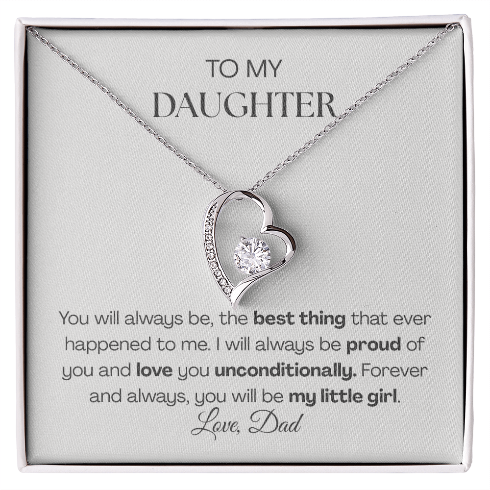 Forever Love Necklace from Dad | To My Daughter You'll Always Be My Little Girl Necklace