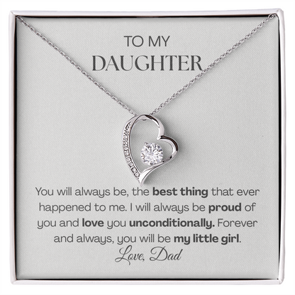 Forever Love Necklace from Dad | To My Daughter You'll Always Be My Little Girl Necklace