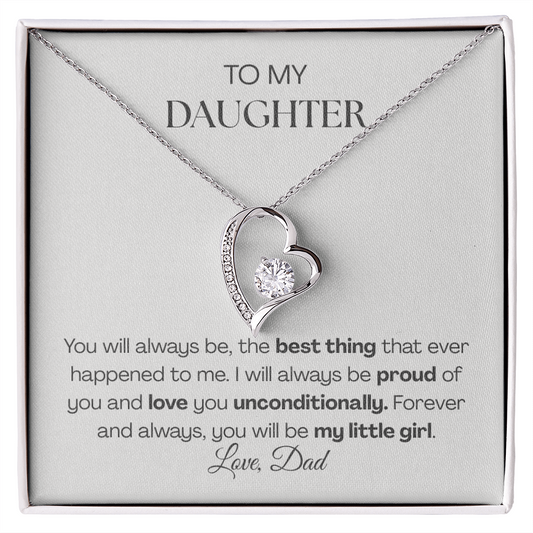 Forever Love Necklace from Dad | To My Daughter You'll Always Be My Little Girl Necklace