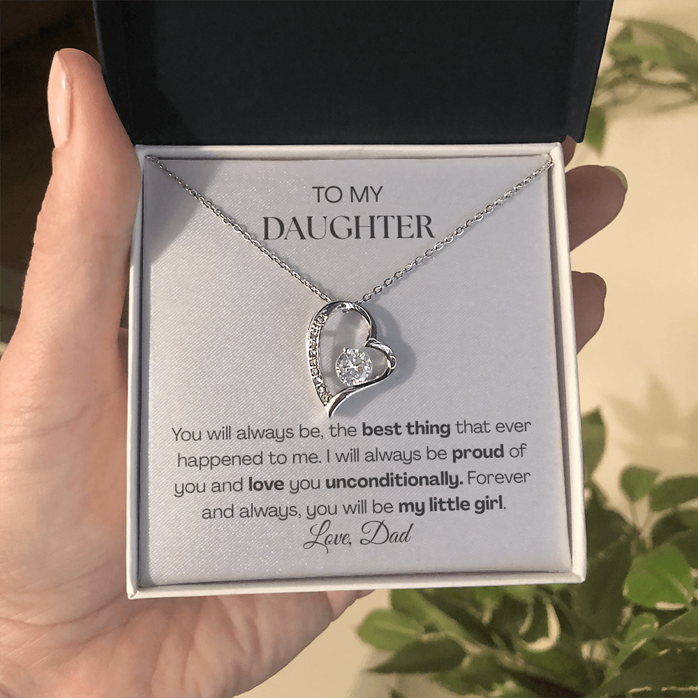 Forever Love Necklace from Dad | To My Daughter You'll Always Be My Little Girl Necklace